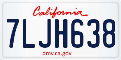 CA license plate 7LJH638