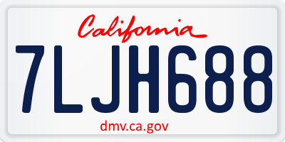 CA license plate 7LJH688