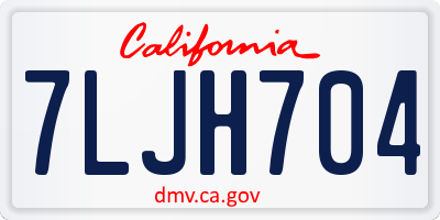 CA license plate 7LJH704