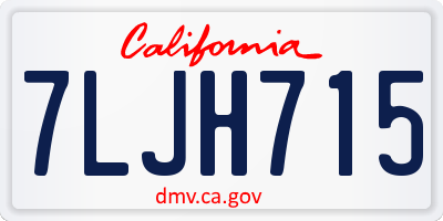 CA license plate 7LJH715
