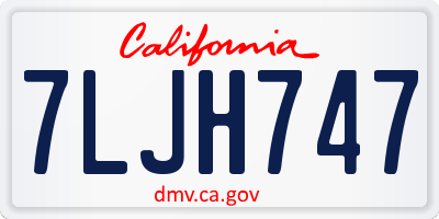 CA license plate 7LJH747