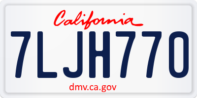 CA license plate 7LJH770