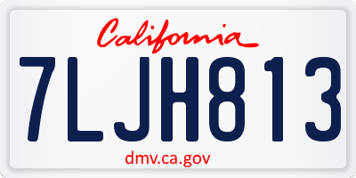 CA license plate 7LJH813