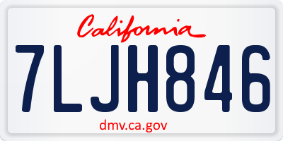 CA license plate 7LJH846