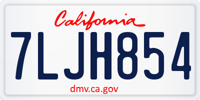 CA license plate 7LJH854