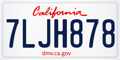 CA license plate 7LJH878