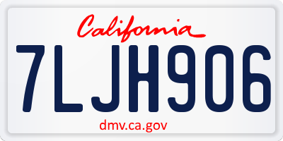 CA license plate 7LJH906