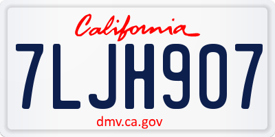 CA license plate 7LJH907