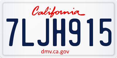 CA license plate 7LJH915