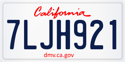 CA license plate 7LJH921