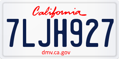 CA license plate 7LJH927