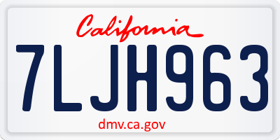 CA license plate 7LJH963