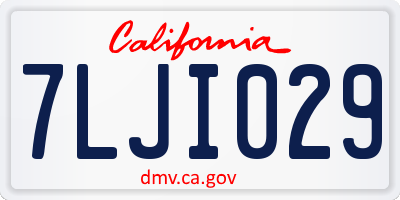 CA license plate 7LJI029