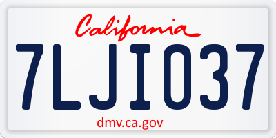 CA license plate 7LJI037