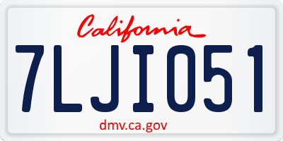 CA license plate 7LJI051