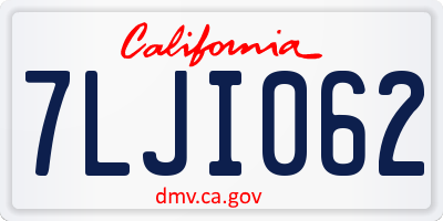 CA license plate 7LJI062