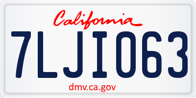 CA license plate 7LJI063