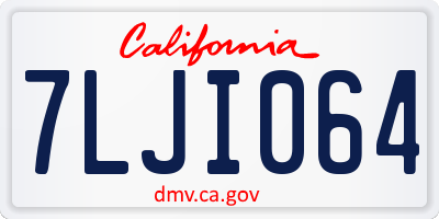 CA license plate 7LJI064