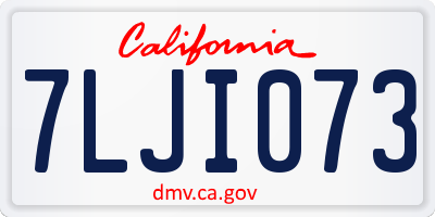 CA license plate 7LJI073