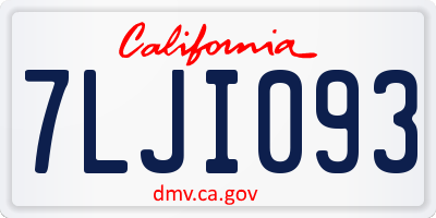 CA license plate 7LJI093