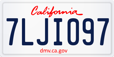 CA license plate 7LJI097