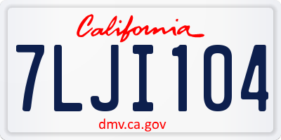 CA license plate 7LJI104