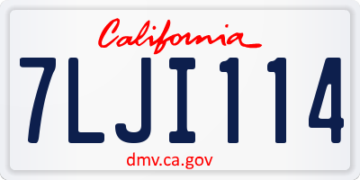 CA license plate 7LJI114