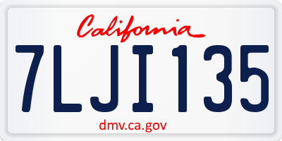 CA license plate 7LJI135