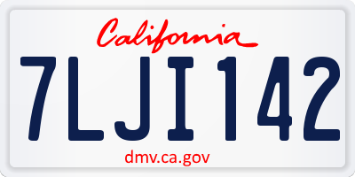 CA license plate 7LJI142