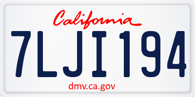 CA license plate 7LJI194