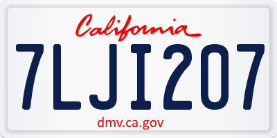CA license plate 7LJI207