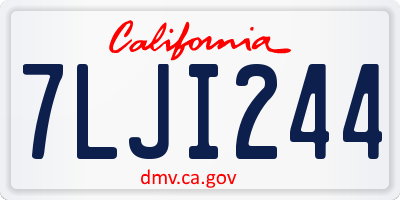 CA license plate 7LJI244