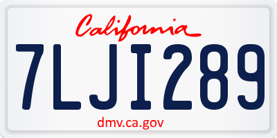 CA license plate 7LJI289