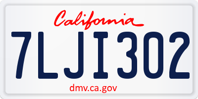 CA license plate 7LJI302