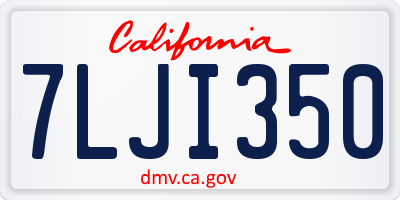 CA license plate 7LJI350