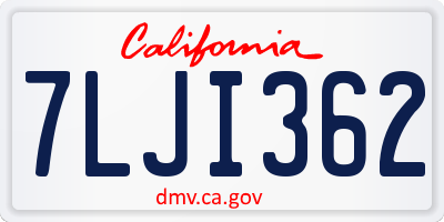 CA license plate 7LJI362