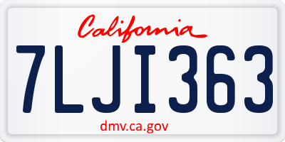 CA license plate 7LJI363