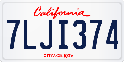CA license plate 7LJI374