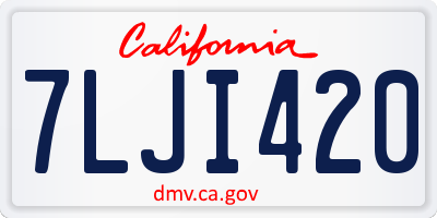 CA license plate 7LJI420