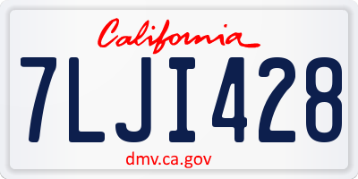 CA license plate 7LJI428