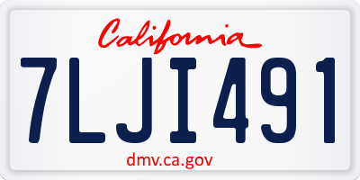 CA license plate 7LJI491