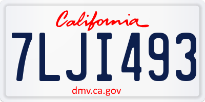 CA license plate 7LJI493