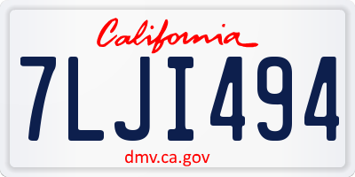 CA license plate 7LJI494