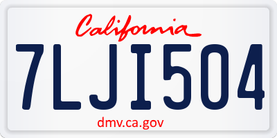 CA license plate 7LJI504