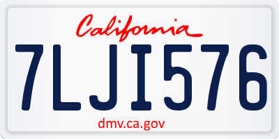 CA license plate 7LJI576