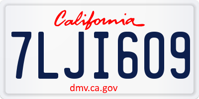 CA license plate 7LJI609