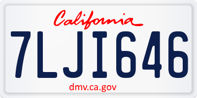 CA license plate 7LJI646