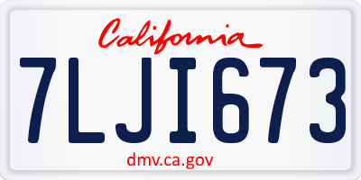 CA license plate 7LJI673