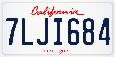 CA license plate 7LJI684