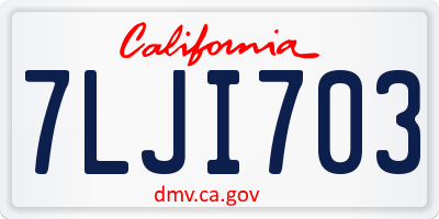 CA license plate 7LJI703